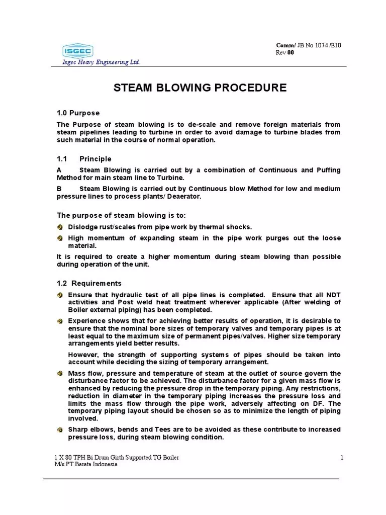 Steam Blowing การเป่าไอน้ำ หรือ การล้างด้วยไอน้ำ