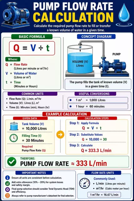 pump flow rate calculation