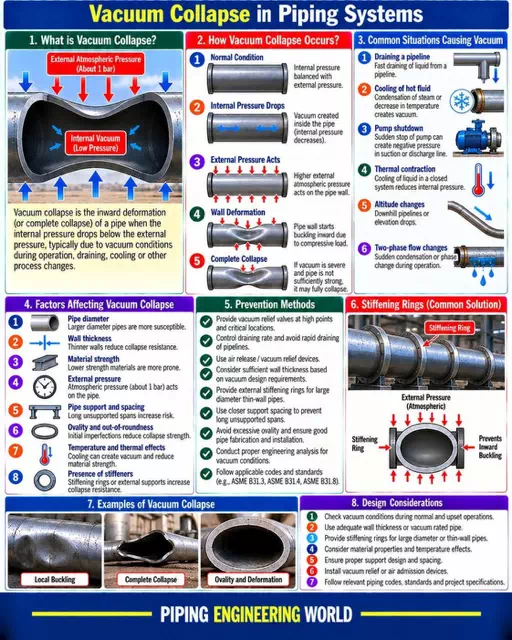 Vacuum Collapse in pipe line or pressure vessel or tank
